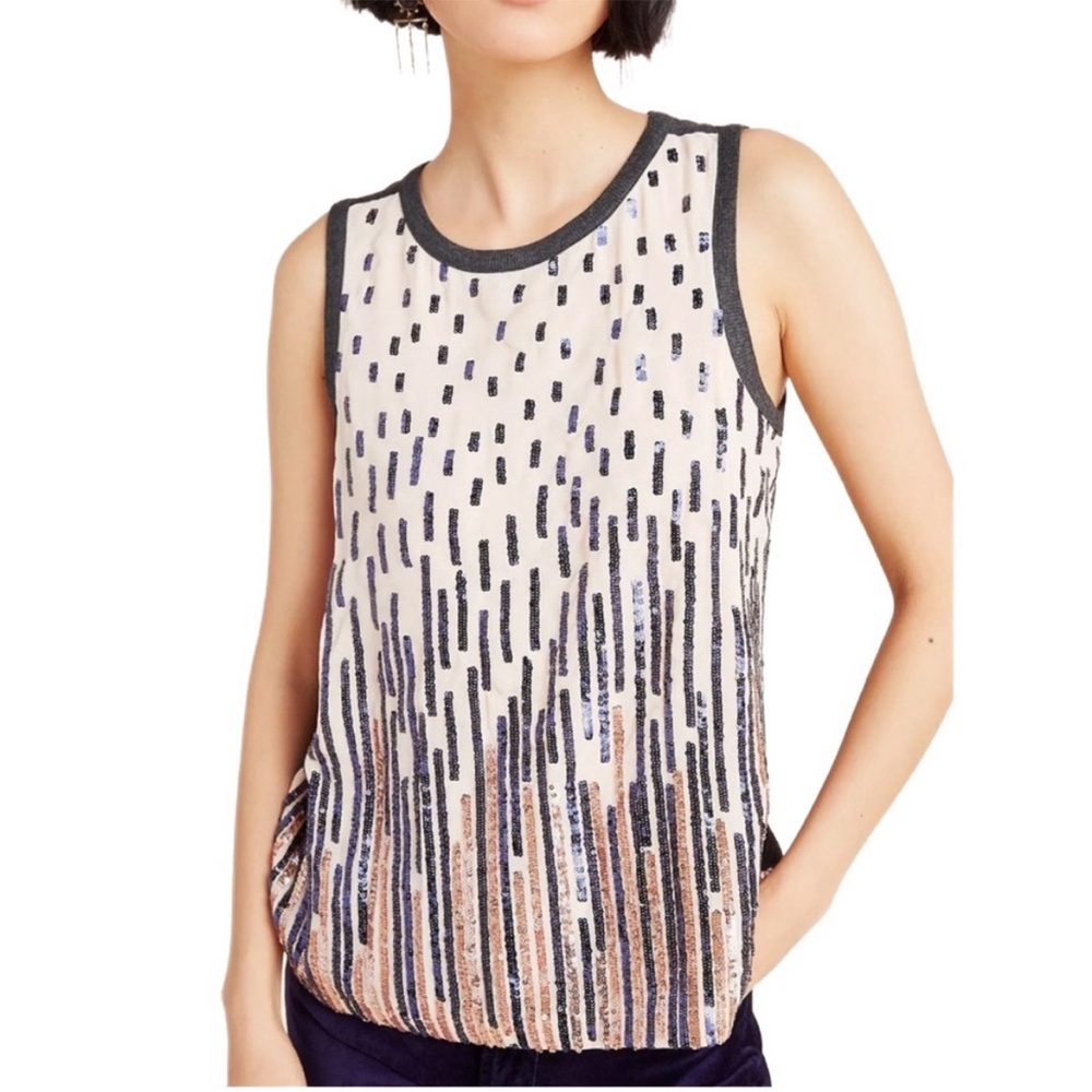 Anthropologie TINY Sequined tank top, sz Small